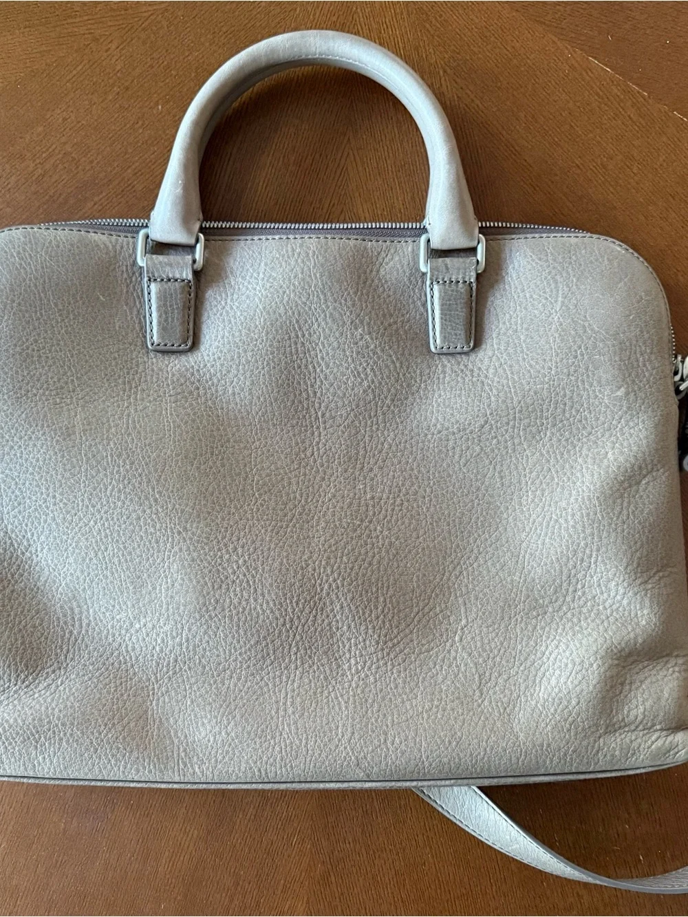 Shinola Stone Leather Portfolio Brief - Taupe Carry Bag